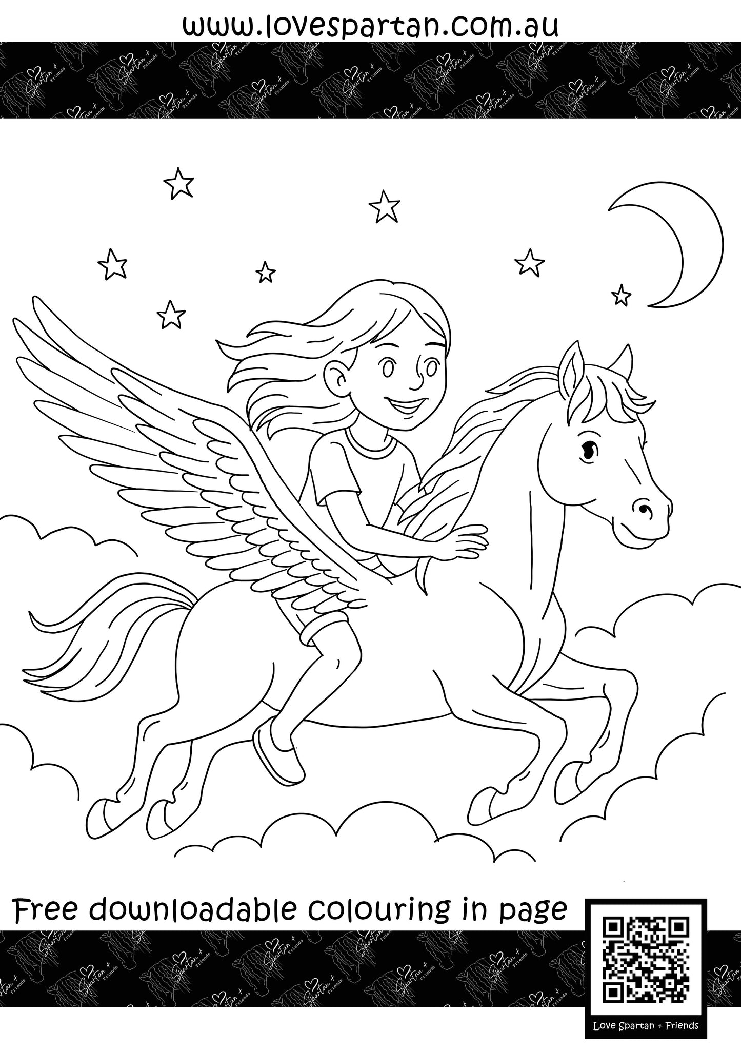 Colouring Page - Hazel and Winged Spartan