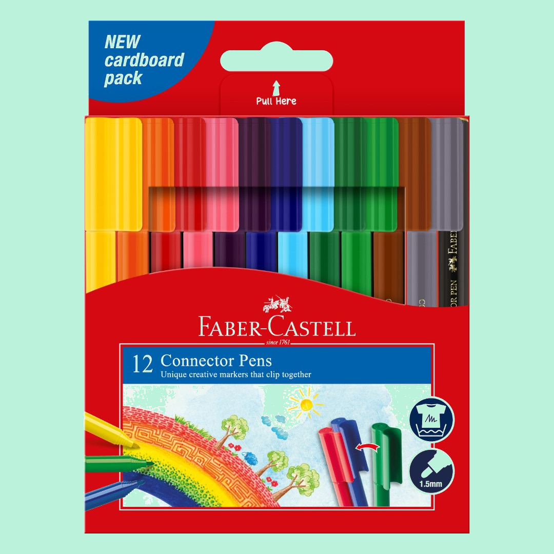 Faber-Castell Connector Pen Marker Assorted Pack of 12