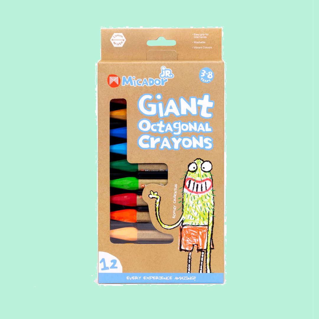 Giant Crayons Octagonal, Pack 12 Micador jR.