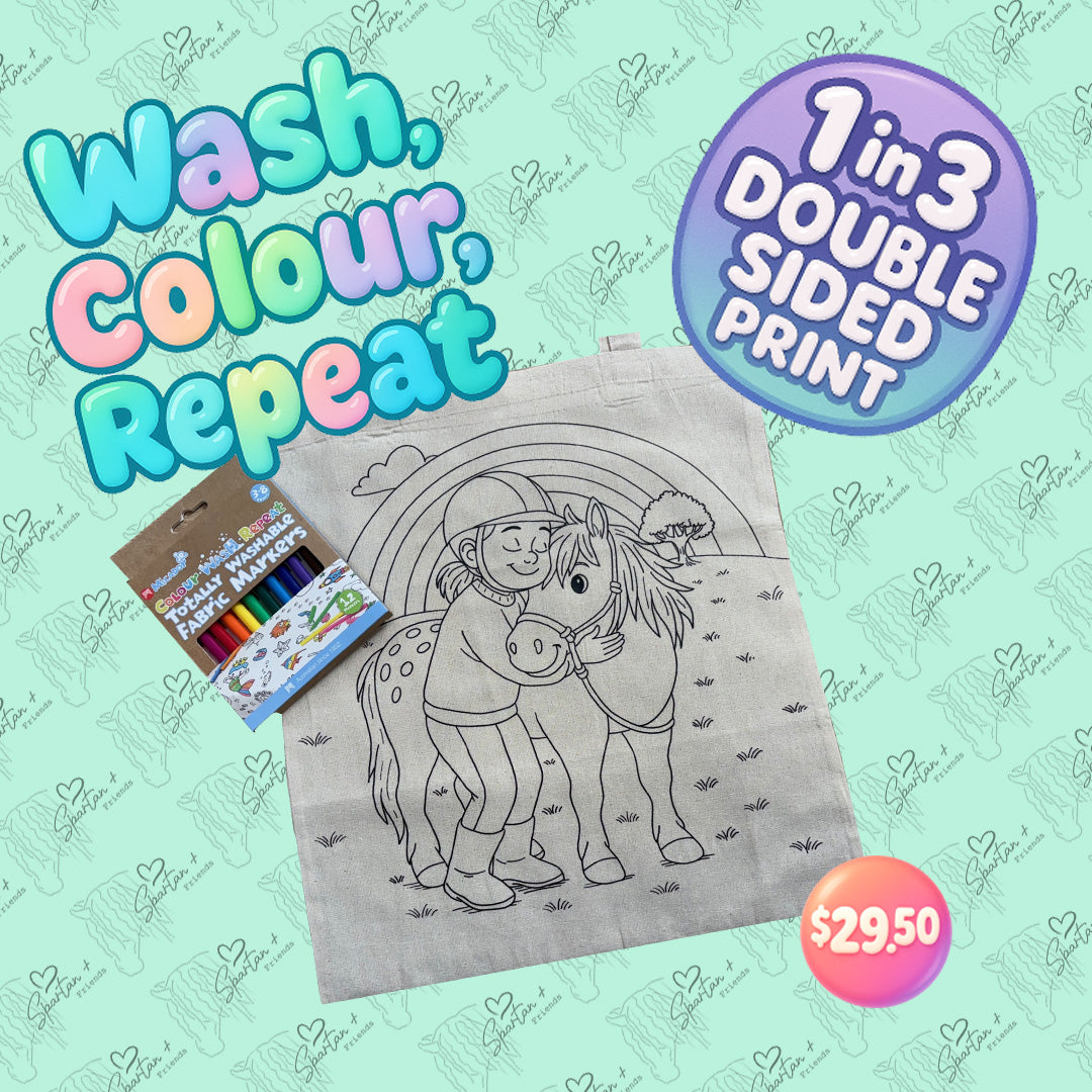 Wash, Colour, Repeat Tote Bag + Washable Fabric Markers