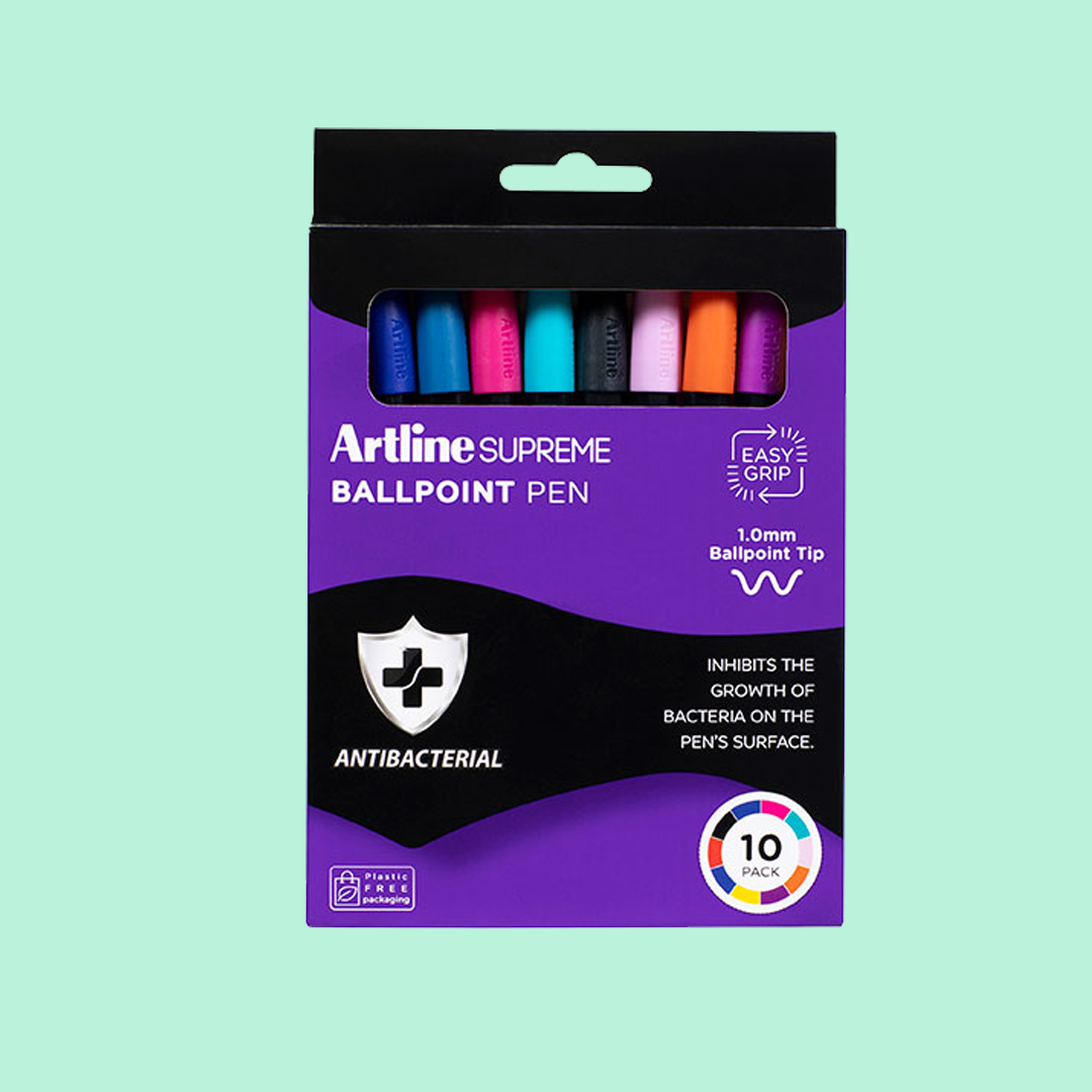 ARTLINE SUPREME BALLPOINT ASTD BRIGHTS PK10