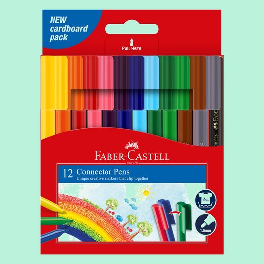 Faber-Castell Connector Pen Marker Assorted Pack of 12