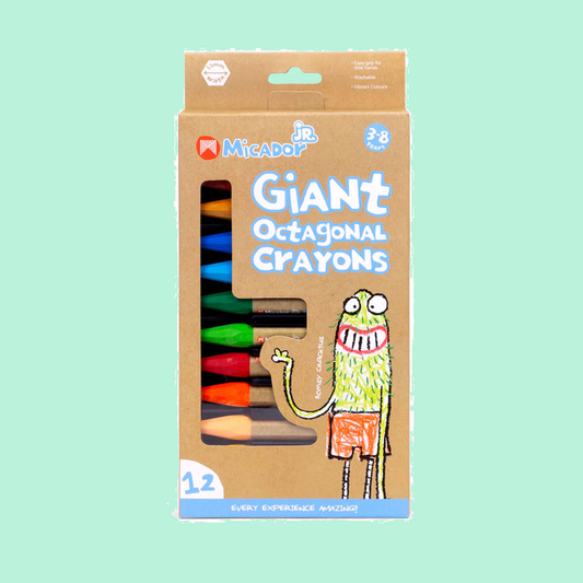 Giant Crayons Octagonal, Pack 12 Micador jR.