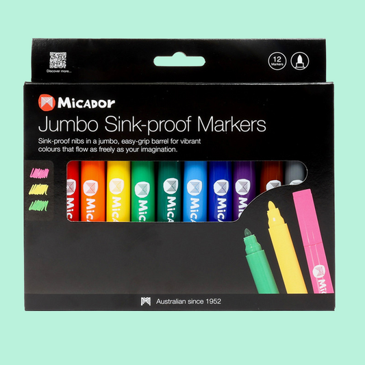 Jumbo Sink-proof Markers Pk 12