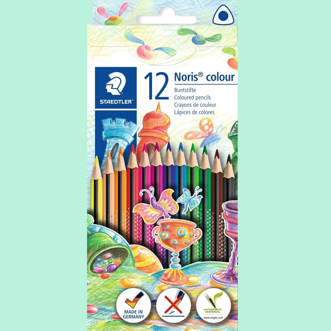Staedtler 187 C12 Noris Colour Triangular Coloured Pencil Box of 12
